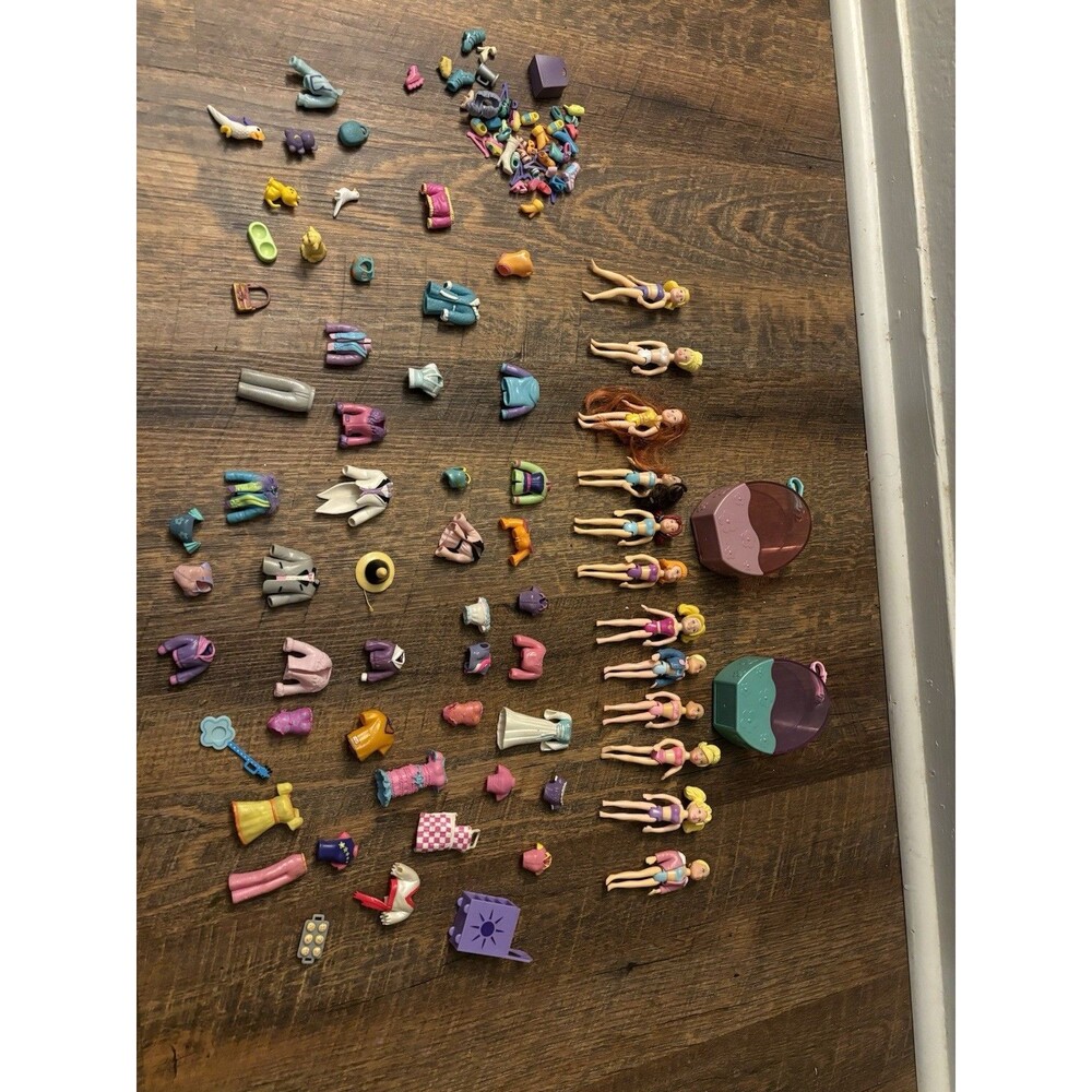 Huge Polly Pocket Lot Dolls Figures Clothes Shoes Accessories Outfits